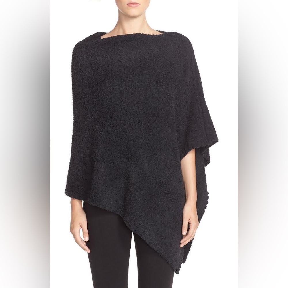 Barefoot Dreams Boatneck CozyChic Poncho (black) one size fits most